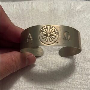 Silver Engraved Cuff Bracelet with Sunburst Design